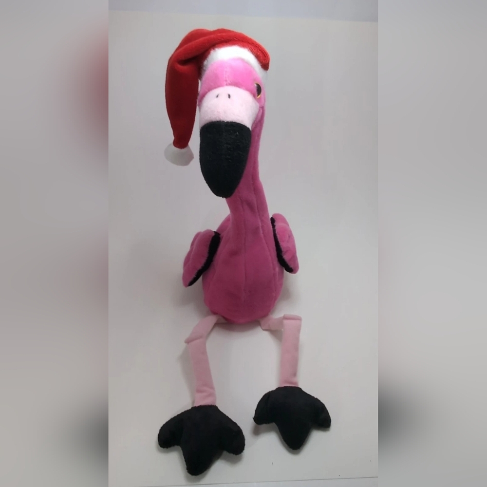 Christmas Flamingo Singing Macarena Dancing Plush DanDee Vintage TESTED WORKING